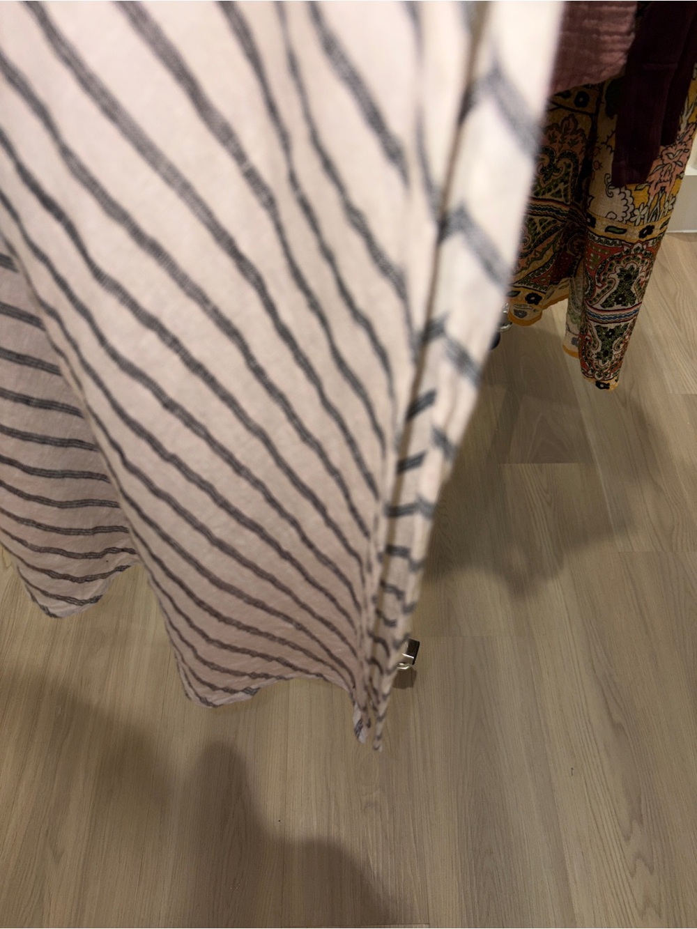 J Crew Linen Stripe Ivory Black Maxi Pull On Skirt Sz Small - Picture 9 of 10